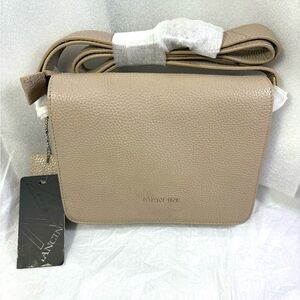 Mancini Connie Pebble Leather Sm XBODY. Color:Mushroom.
